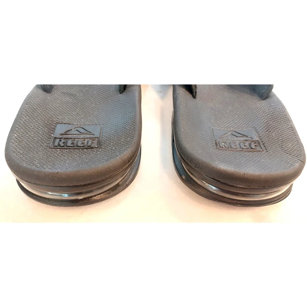 REEF BLACK BOTTLE OPENER FLIP FLOP THONG‎ SANDALS, MENS SIZE 12